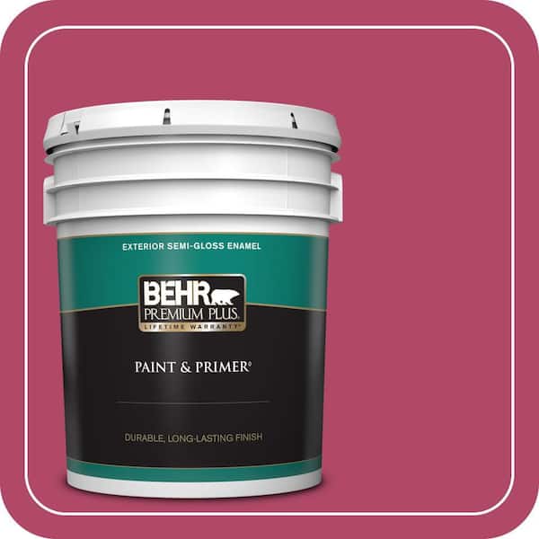 BEHR PREMIUM PLUS 5 gal. Home Decorators Collection #HDC-SM16-04 Bing Cherry Pie Semi-Gloss Enamel Exterior Paint & Primer
