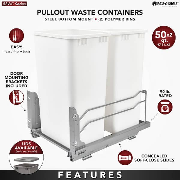 Bottom-Mount Sliding Waste Containers