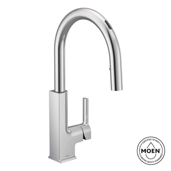 MOEN Sto Single-Handle Smart Touchless Pull Down Sprayer Kitchen Faucet with Voice Control and Power Clean in Chrome