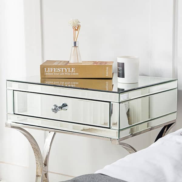 19.69 in. W x 26.77 in. H Framless Mirror Nightstand