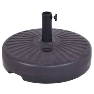 4.8 lbs. 20 In. HDPE and Steel Patio Umbrella Base Round 23L Water Filled Umbrella Base in Black