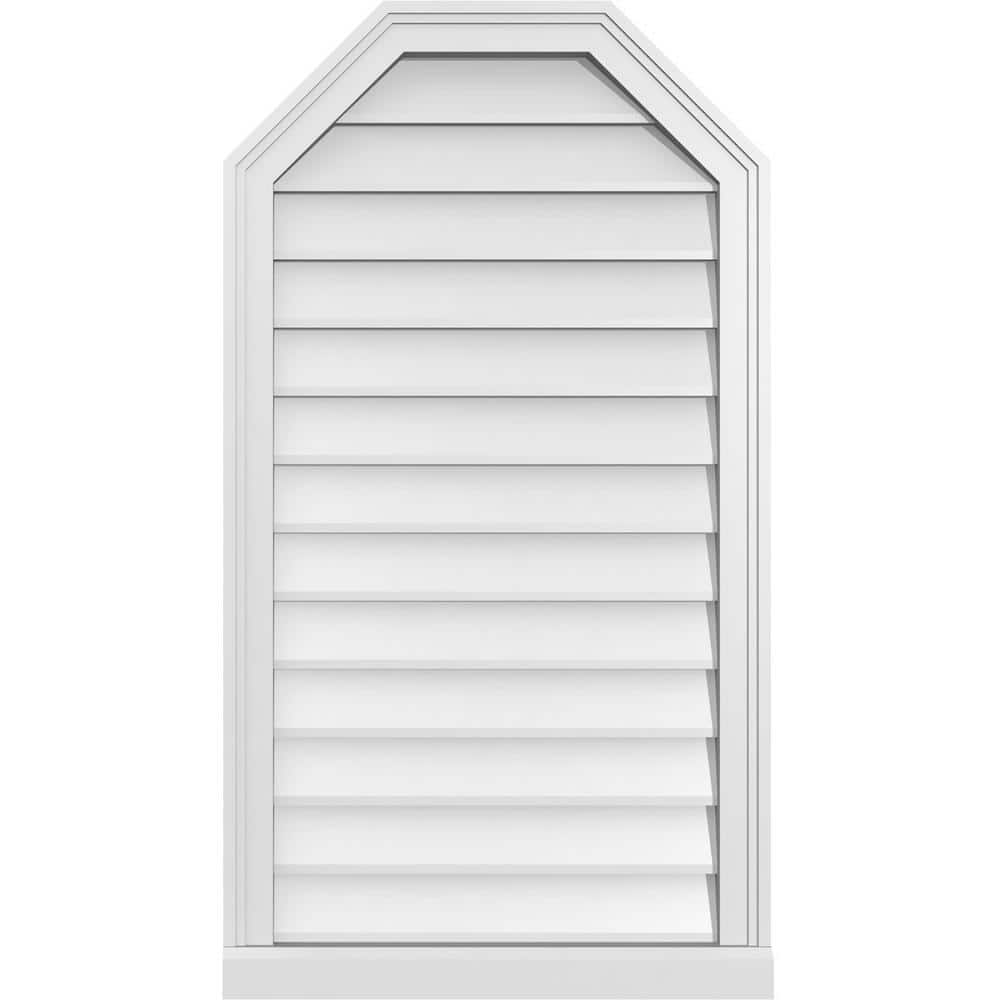 "22"" x 40"" Octagonal Top Surface Mount PVC Gable Vent: Non-Functional with Brickmould Sill Frame" price history on PriceWatchPro