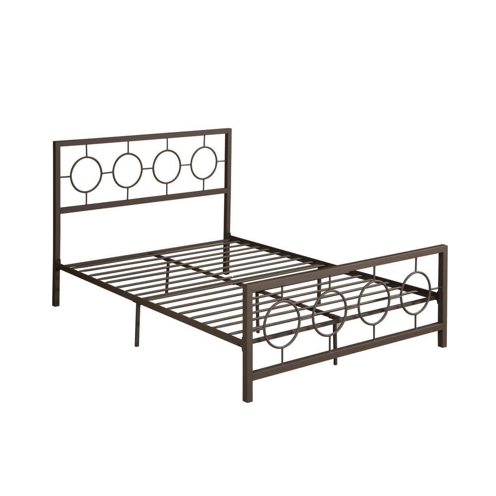 Francoise Queen Hammered Copper Metal Platform Bed Frame
