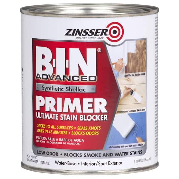 Zinsser B-I-N Advanced 1 qt. White Synthetic Shellac Interior/Spot Exterior Primer and Sealer (4-Pack)