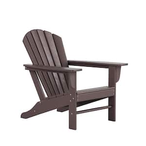 Mason Dark Brown Poly Plastic Outdoor Patio Classic Adirondack Chair, Fire Pit Chair