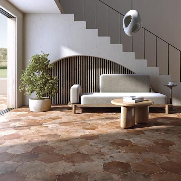 Merola Tile Archai Hex Bold 9 in. x 11 in. Porcelain Floor and