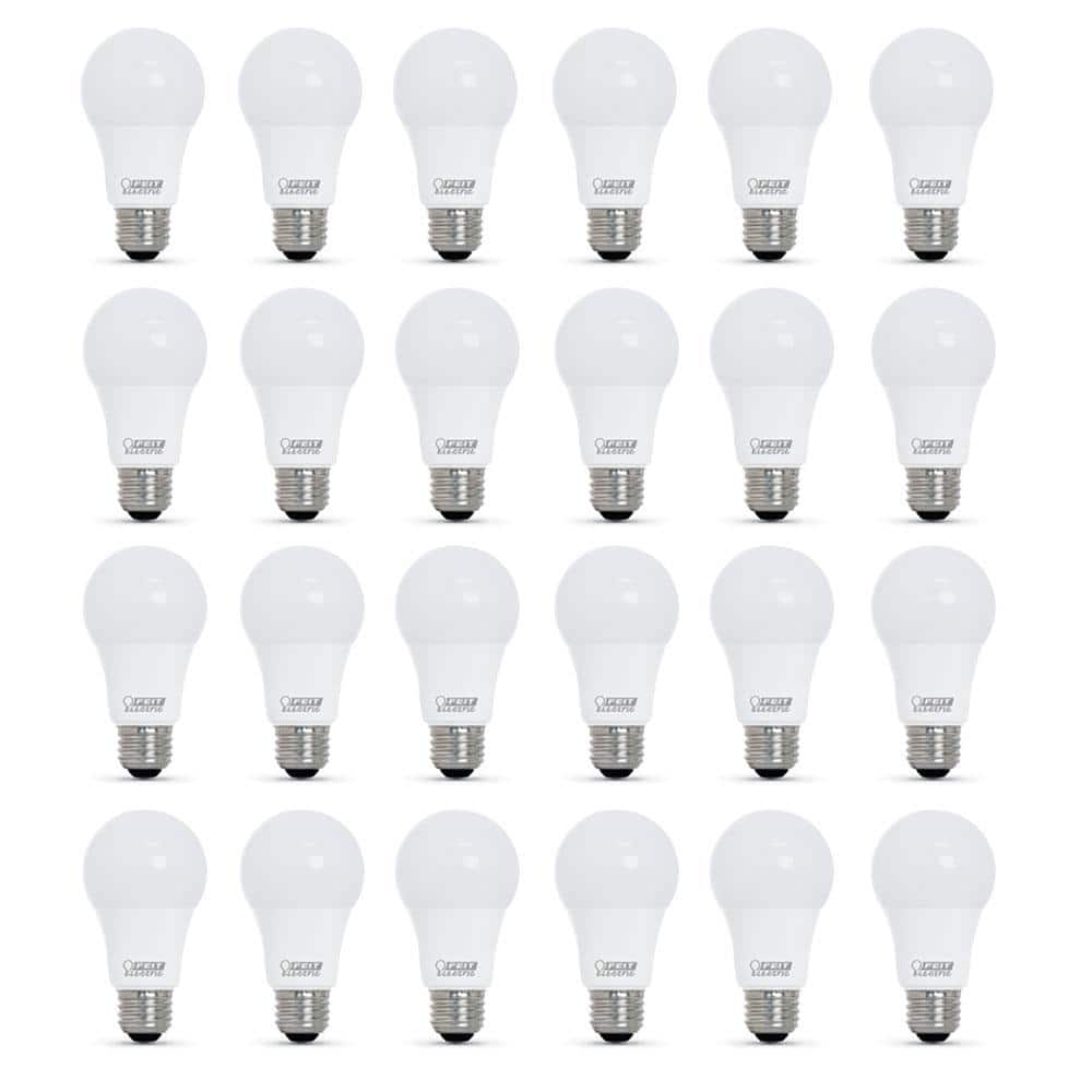 60-Watt Equivalent A19 Dimmable CEC Title 20 ENERGY STAR 90 CRI E26 Medium Base LED Light Bulb, Daylight 5000K (24-Pack) -  Feit Electric, OM60DM950CA/4/6