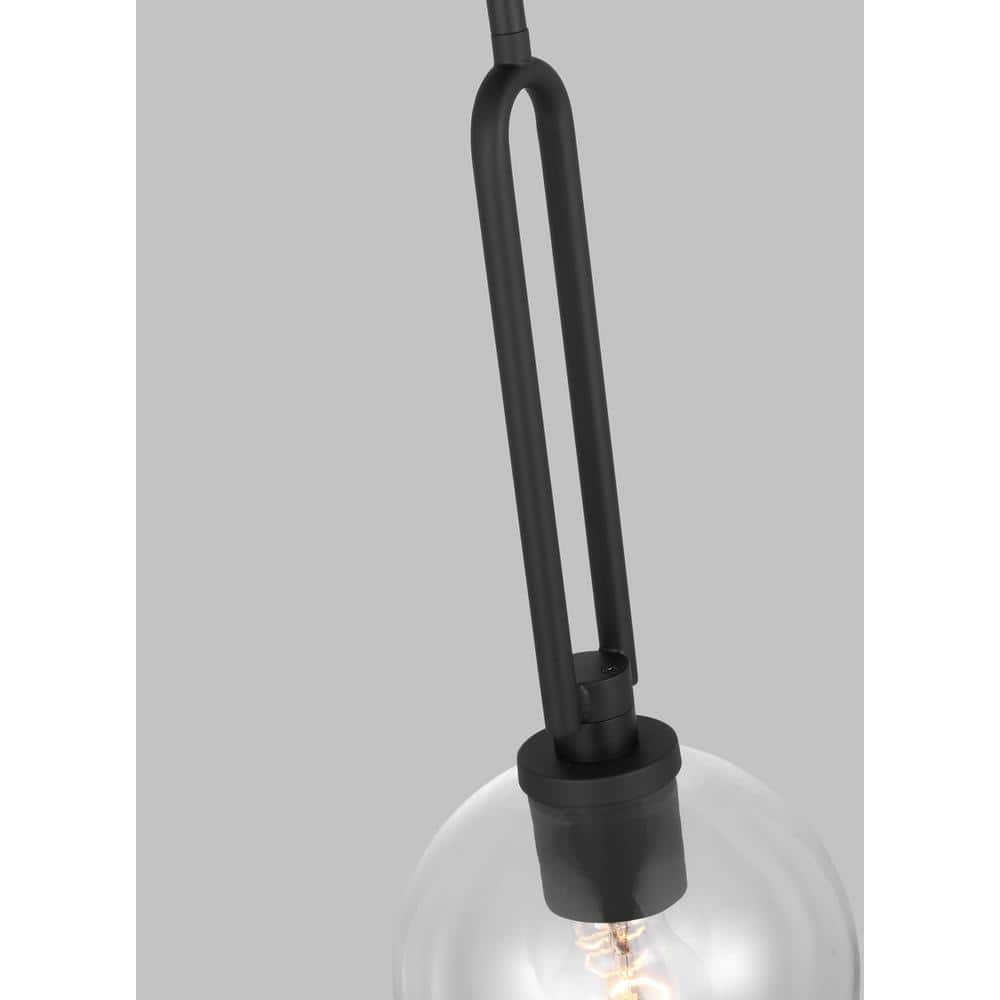 Codyn Midnight Black 1-Light Mini Globe Pendant with Clear Glass