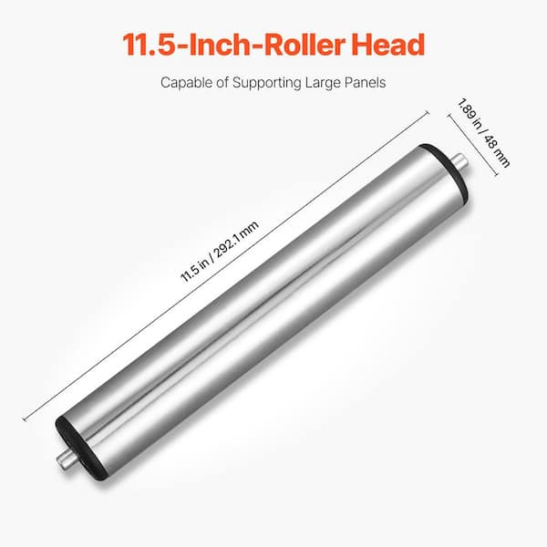 2-Pack Roller Stands, 27-43 in. Adjustable Height, Folding Heavy Duty with Polished Steel Roller Head, 250 lbs. Load