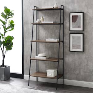 72 in. Reclaimed Barnwood Modern Ladder Bookcase