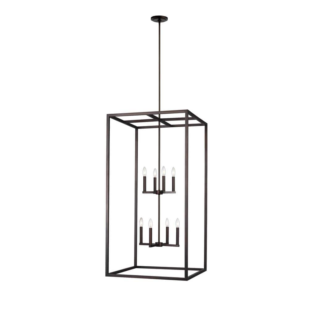 Bronze Industrial 8-Light Indoor/Outdoor Pendant