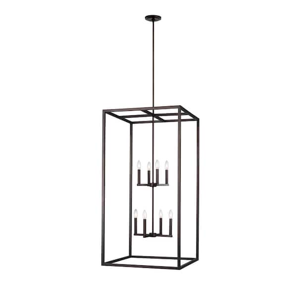 Moffet Street 8-Light Burnt Sienna Industrial Hanging Pendant