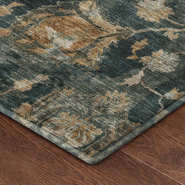 Mayfield Premium Machine Washable Abstract AMF2528 Basil 9 ft. x 12 ft. Area Rug