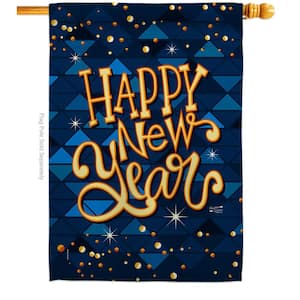 28 in. x 40 in. Delight New Year Winter House Flag Double-Sided Decorative Vertical Flags