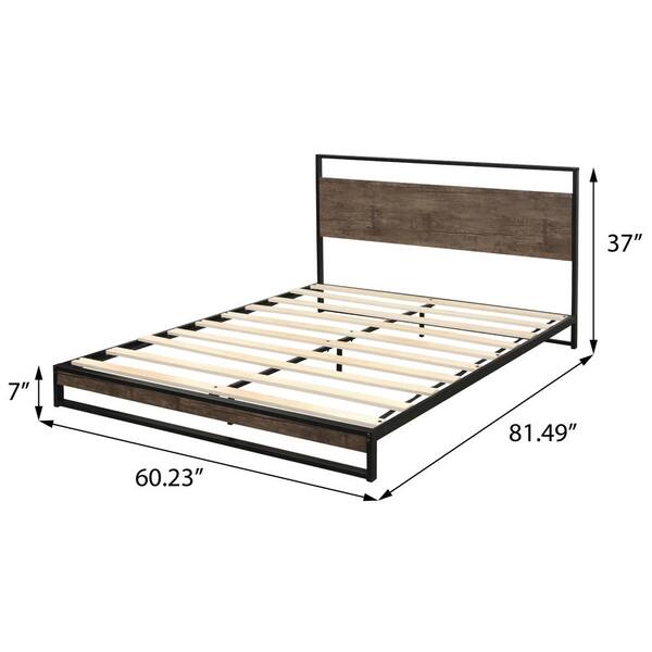 Wood Slats Modern And Simple Bed Frame, Simple Bed Frame King Size Dimensions