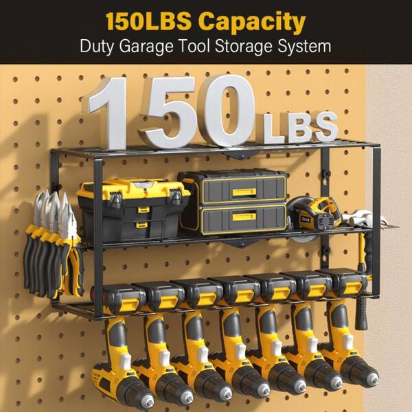 REGAL タイイングツール ブラック ブラス Tileon Heavy Duty Metal Power Tool Organizer with 7 Drill Holder