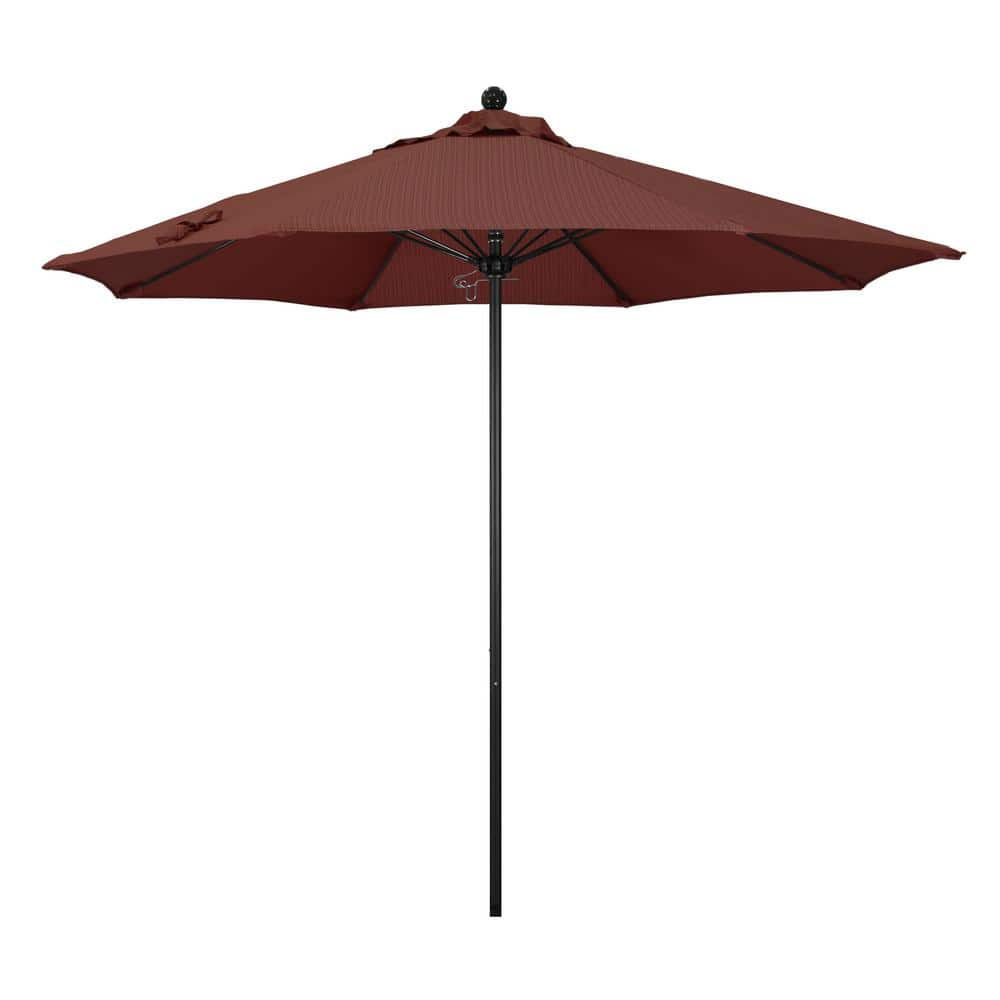 9 ft. Black Aluminum Commercial Market Patio Umbrella with Fiberglass Ribs and Push Lift in Terrace Adobe Olefin price history on PriceWatchPro
