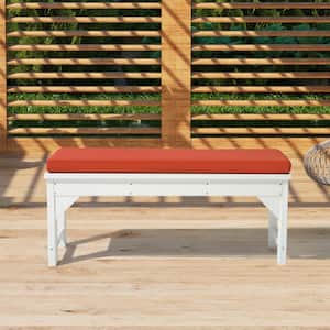 FadingFree Orange Rectangle Outdoor Patio Bench Cushion 43 in. x 18.5 in. x 2.5 in.