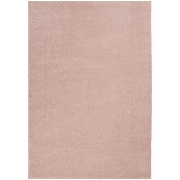 6 ft. x 9 ft. Pink Woven Polypropylene  Indoor/Outdoor Area Rug