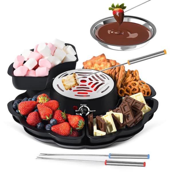Angel Sar 2 in 1 Tabletop Indoor S'mores Maker, Electric Grills with 4 Roasting Forks, 4 Detachable Trays