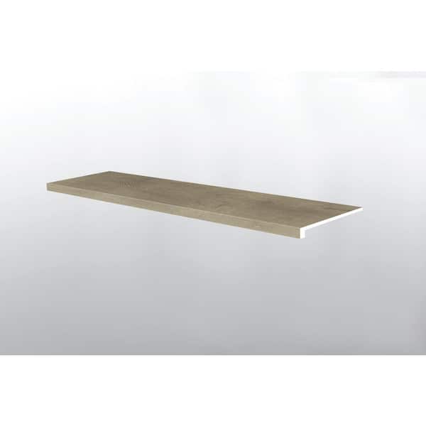 Parkshore Walton Fog 32 mm T x 12.01 in. W x 47.24 in. L Luxury Vinl Stair Tread Eased Edge (2 Pieces/Case)