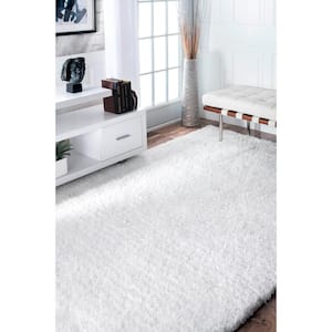 Maginifique Solid Shag Snow Doormat 3 ft. x 5 ft. Area Rug
