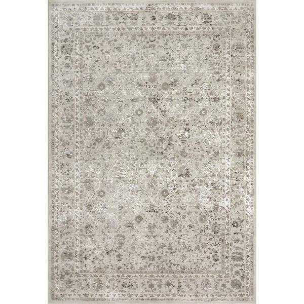 Dynamic Rugs Renaissance 5 ft. 3 in. X 7 ft. 7 in. Ivory/Grey Oriental Indoor/Outdoor Area Rug