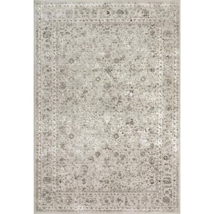 Renaissance 7 ft. 10 in. X 10 ft. 10 in. Ivory/Grey Oriental Indoor/Outdoor Area Rug