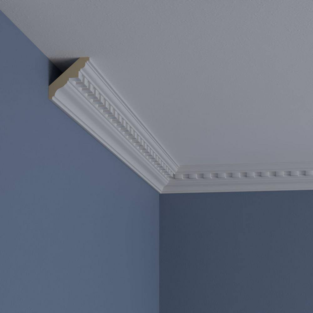 Primed White Polyurethane Geometric Crown Moulding Sample