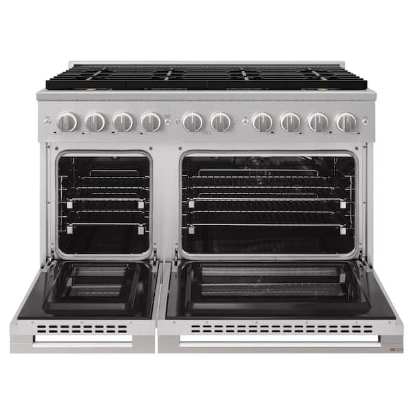 48 in. 6.7 cu. ft. Marino Gas Range with 8 Burner DuoPro Cooktop and Dual Ovens in Stainless Steel