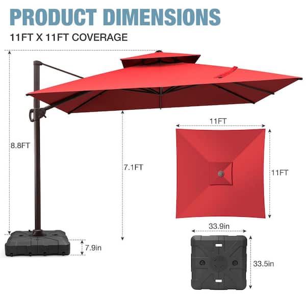 20ft patio umbrella MOJIA Hotel Furniture Parasol Cantilever Umbrella Outdoor Umbrellas Big  Size Garden LED Sun Shade 20FT square Quality Umbrella