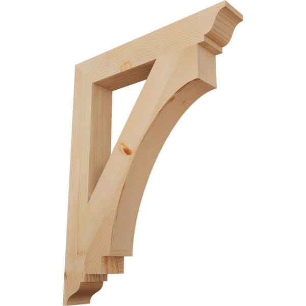 Ekena Millwork 3.5 in. x 34 in. x 26 in. Douglas Fir Imperial Traditional Smooth Bracket