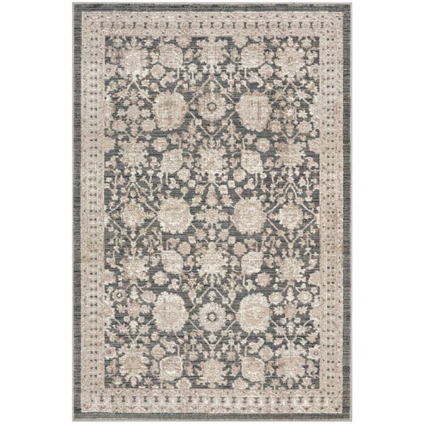 Renewed Charcoal 5 ft. x 7 ft. Distressed Traditional Area Rug
