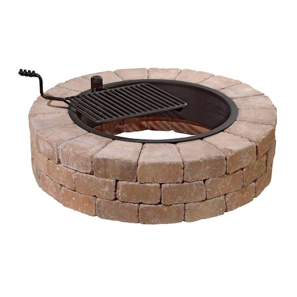 Necessories 48 in. Grand Concrete Fire Pit in Desert with Cooking Grate