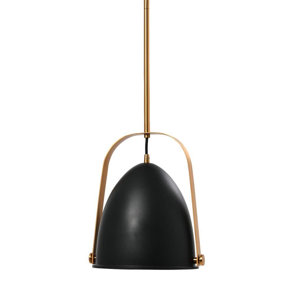 Zelda -1-Light Matte Black and Brushed Gold Modern 2-Tone Metal Pendant Light price history on PriceWatchPro