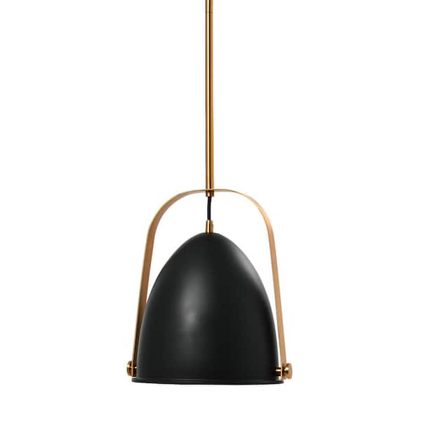 Zelda -1-Light Matte Black and Brushed Gold Modern 2-Tone Metal Pendant Light
