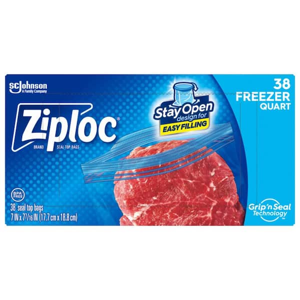 Ziploc Freezer Quart Plastic Bag - Value Pack (38-Count)