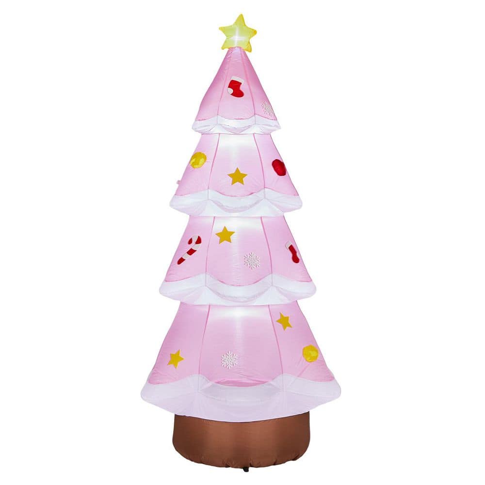 7.2 ft. x 3.1 ft. Pre-lit Pink Christmas Tree Christmas Inflatable price history on PriceWatchPro