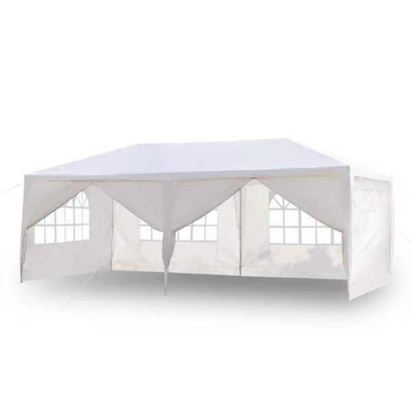 10 ft. x 20 ft. White Outdoor Party Tent with 6-Removable Sidewalls