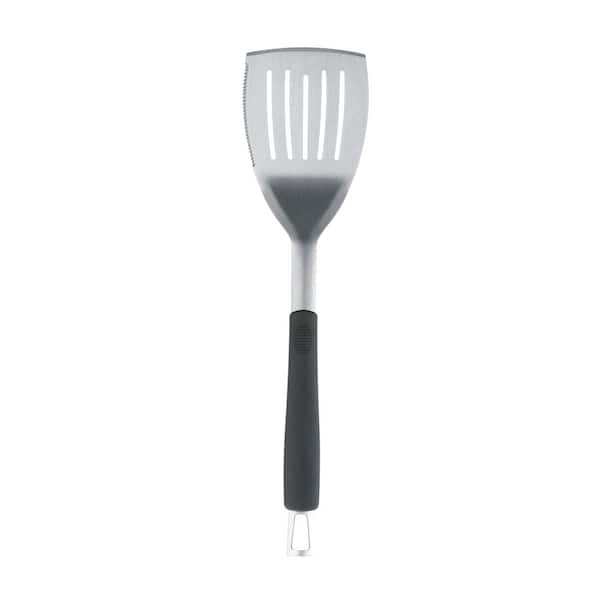 Universal Black Handle Cooking Accessory Stainless Steel Spatula with Soft Grip Handle Grilling Set