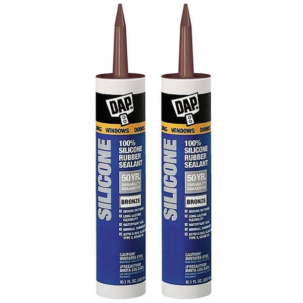 DAP 10.1 oz. Bronze 100% Silicone Sealant (2-Pack)-DISCONTINUED