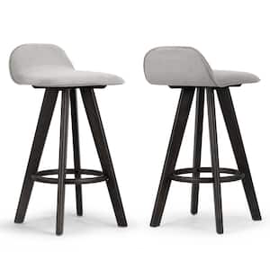 Asta 25.98 in. Black Rubberwood Bar Stool with Low Back Seat Height (Set of 2)