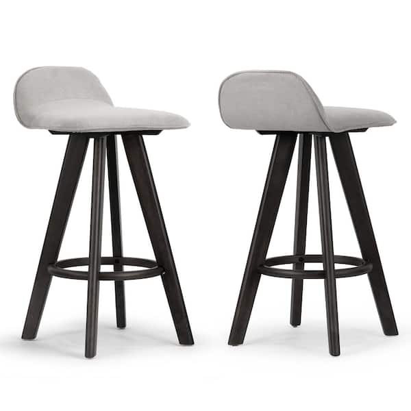 Glamour Home Asta 25.98 in. Black Rubberwood Bar Stool with Low Back Seat Height (Set of 2)