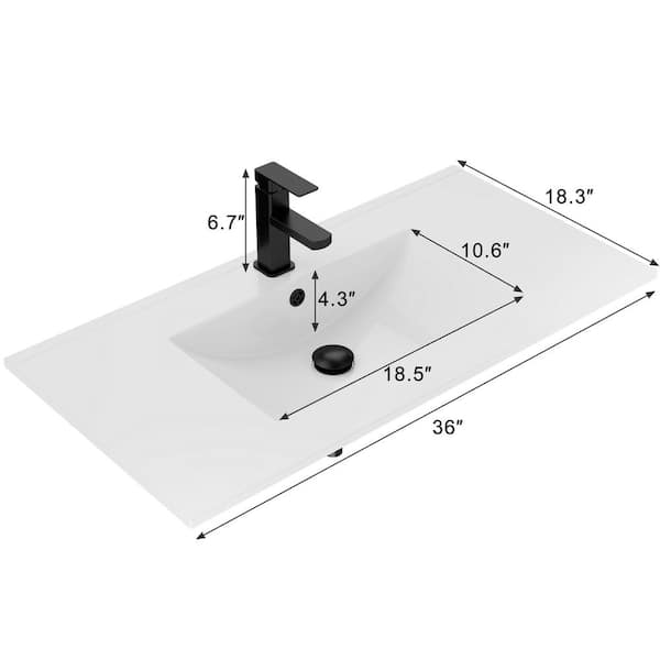 eclife 36 in. W x 18.1 in. D x 18.1 in. H Single Sink Bath Vanity
