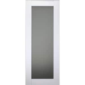 Smart Pro 207 24 in. x 83.25 in.No Bore Full Lite Frosted Glass Polar White Wood Solid Composite Core Interior Door Slab