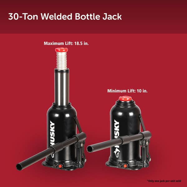 Husky 30-Ton Welded Bottle Jack HPL30BW-ZDT-TH - The Home Depot
