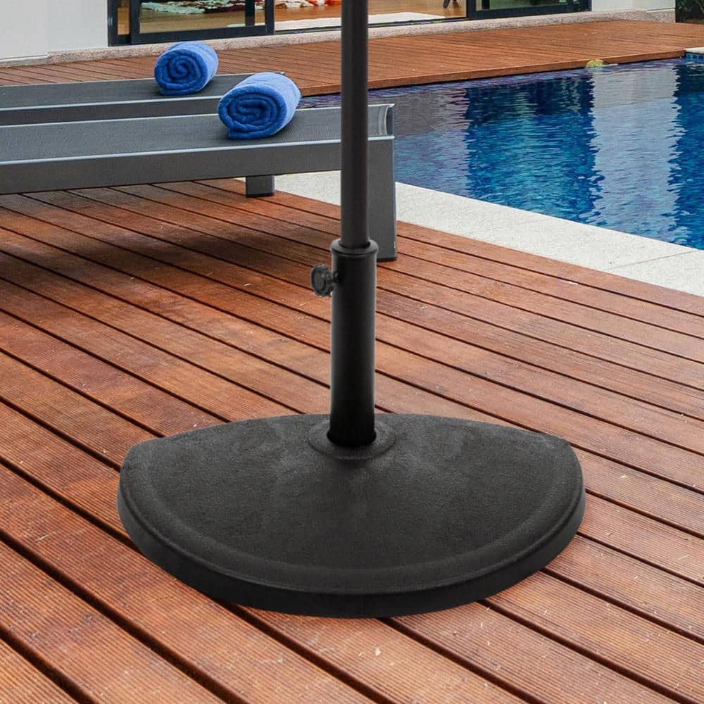 Black Half-Circle Metal Outdoor Patio Umbrella Base
