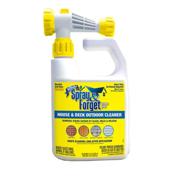 Spray & Forget 32 oz. House and Deck Cleaner Outdoor Mold Remover with Hose End Sprayer