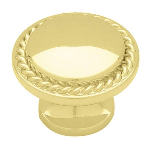 Liberty Contempo 1-1/8 in. Polished Brass Rope Edge Cabinet Knob