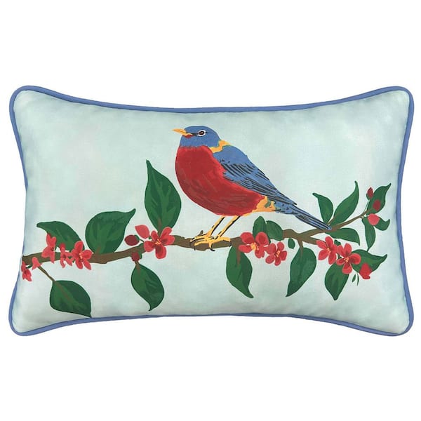 Hampton Bay Songbird Solo Lumbar Outdoor Throw Pillow (Set of 2)